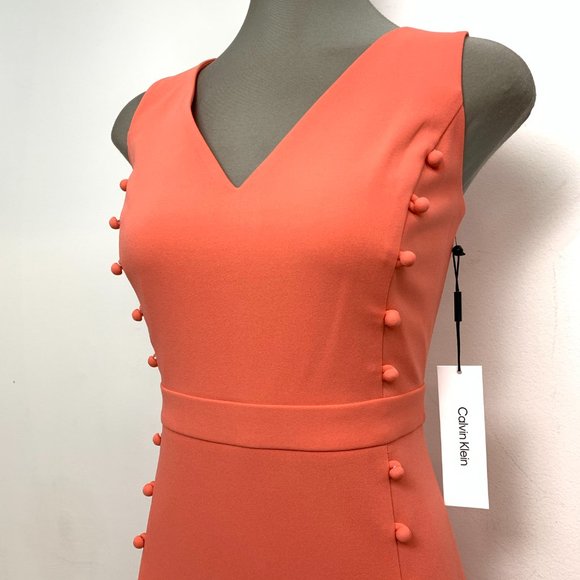 New CALVIN KLEIN PORCELAIN MIDI SHEATH DRESS - Picture 3 of 5